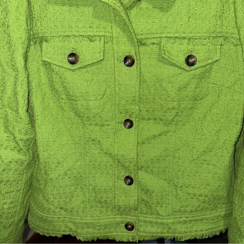 Chico's Green Tweed Jacket - Picture 2 of 5